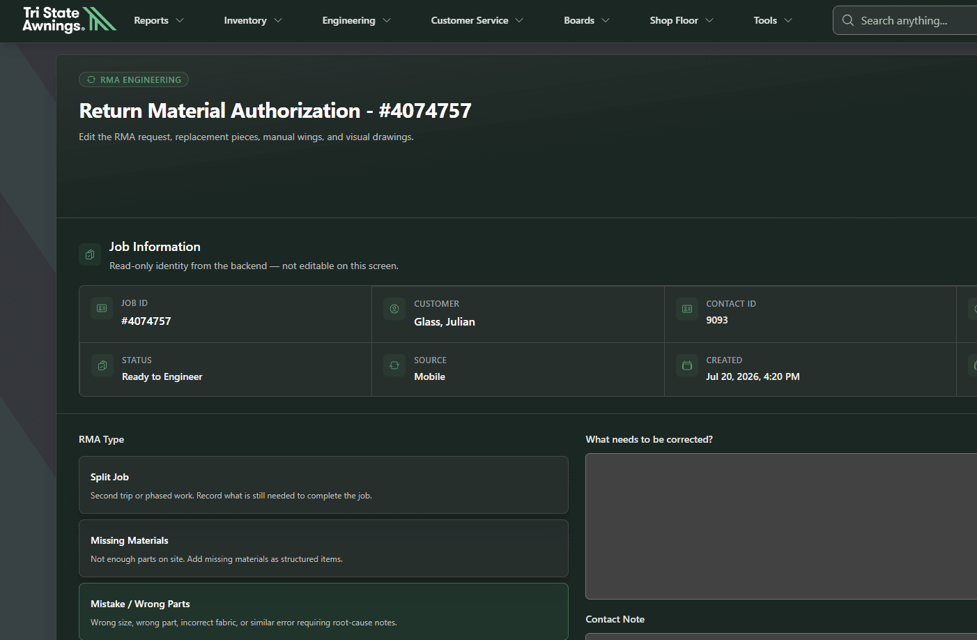 Tri-State Digital Operations Platform product screenshot